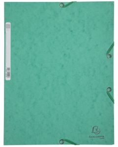 Chemise à élastiques 3 rabats Carte lustrée 400g - Vert : EXACOMPTA Image