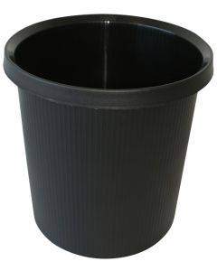 Corbeille à Papier lignée 18 litres - Noir HELIT