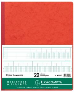 EXACOMPTA Registre 22 colonnes - 400 x 300 mm