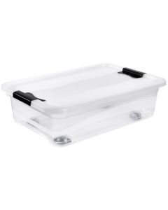 Photo Boite de rangement à roulettes - 28 L - Transparent KEEEPER Konrad