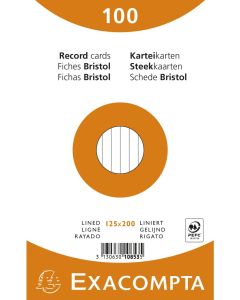 Photo Fiches Bristol lignées - 125 x 200 mm - Assortiment EXACOMPTA 10853X