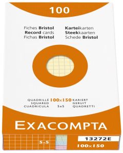 Photo Fiches Bristol quadrillées - 100 x 150 mm - Assortiment EXACOMPTA Image