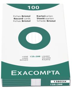 Photo Fiches Bristol lignées - 125 x 200 mm - Blanc EXACOMPTA Image