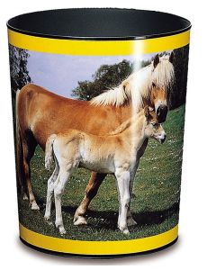 Photo 26557 LAUFER : Corbeille à papier - Cheval et Poulain (Fournitures)