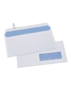 Photo Lot de 500 Enveloppes autocollantes avec fenêtre 35 x 100mm - DL 110 x 220 mm : GPV 503