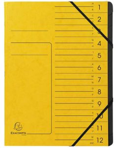 Photo Trieur 12 compartiments à élastiques - Jaune EXACOMPTA Image