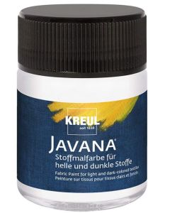 Photo KREUL Javana 91953 : Peinture pour textile sombre 1 - 50 ml - Blanc