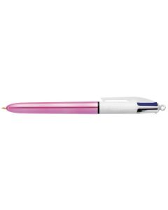 Photo Stylo 4 couleurs à bille rétractable - Rose BIC Shine