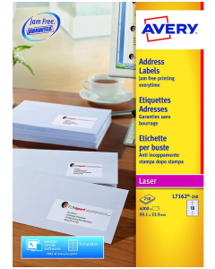 Photo Étiquettes adresses - 99,1 x 33,9 mm  AVERY L7162-250.FR