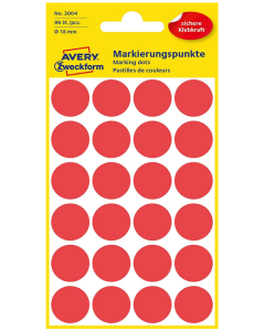 Photo Gommettes adhésives - 18 mm - Rouge AVERY