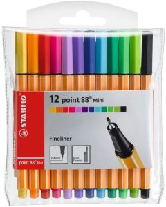 Photo STABILO : Lot de 12 stylos-feutres - Fineliner point 88 Mini 688/12-1