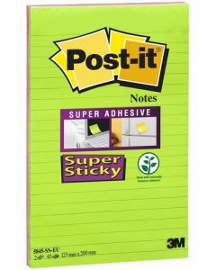 POST-IT : Bloc notes ligné 2 couleurs - 125 x 200 mm