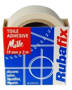 RUBAFIX : Ruban adhésif toilé - Blanc - 19 mm x 3 m Visuel