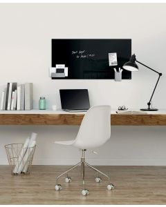 SIGEL GL120 : Tableau magnétique en verre - 600 x 400 mm - Noir Mural