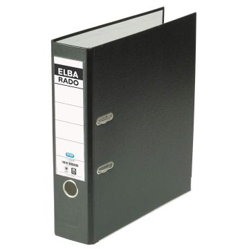 Classeur à levier en PVC - Dos 80 mm - Noir : ELBA Rado Plast Image