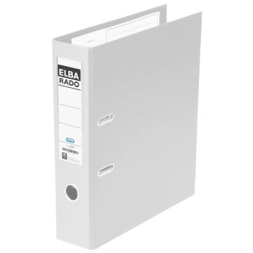 Classeur à levier en PVC - Dos 80 mm - Blanc : ELBA Rado Plast Image