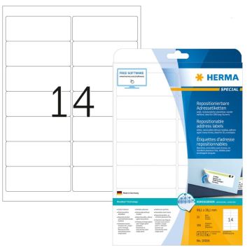 HERMA : Étiquettes adhésives blanches - Multi-usages - 99,1 x 38,1 mm - 10016