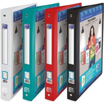 Photo Classeur personnalisable 4 anneaux - Dos 30 mm - Assortiment OXFORD Polyvision