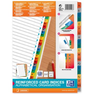 Jeu de 20 Intercalaires Alphabétiques en carton - 210 x 297 mm : OXFORD Visuel