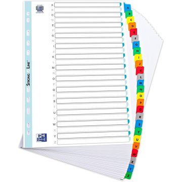 Jeu de 26 Intercalaires Alphabétiques en carton - 210 x 297 mm : OXFORD visuel