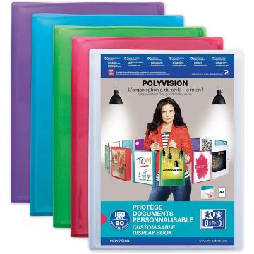 Protège-documents personnalisable de 160 vues - Assortiment : OXFORD Polyvision