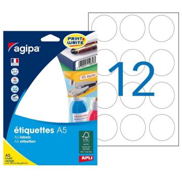 Photo Pastilles adhésives rondes - 45 mm - Blanc AGIPA