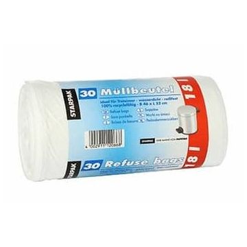Photo Lot de 30 sacs poubelle - 18 litres - Blanc PAPSTAR-image