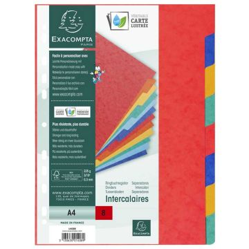 Jeu de 8 Intercalaires A4 en carte lustrée - Assortiment EXACOMPTA Modèle