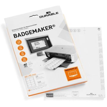 Bristols PC pour Badges - 90 x 60 mm : DURABLE Lot de 160 Visuel