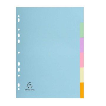 EXACOMPTA : Jeu de 6 intercalaires neutres en carte recyclée 1606E