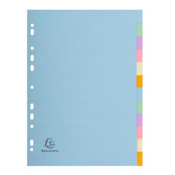 EXACOMPTA : Jeu de 12 intercalaires neutres en carte recyclée 1612E