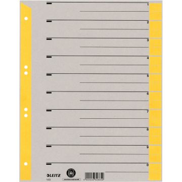 Photo Intercalaires en carton - 240 x 300 mm - 230g/m² - Gris/Jaune : LEITZ Lot de 100 - 1652-00-15