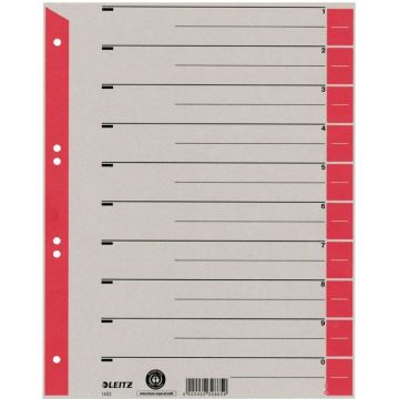Photo Intercalaires en carton - 240 x 300 mm - 230g/m² - Gris/Rouge : LEITZ Lot de 100 - 1652-00-25