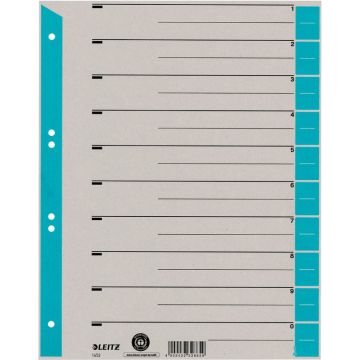 Photo Intercalaires en carton - 240 x 300 mm - 230g/m² - Gris/Bleu clair : LEITZ Lot de 100 - 1652-00-30