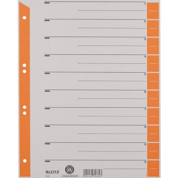 Photo Intercalaires en carton - 240 x 300 mm - 230g/m² - Gris/Orange : LEITZ Lot de 100 - 1652-00-45