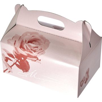 Photo Boîte en carton pour pâtisseries - 200 x 130 x 90 mm - Rose PAP STAR