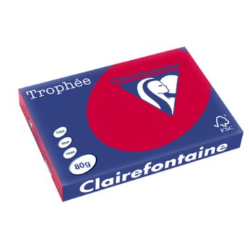 Ramette de papier Trophée de 500 feuilles A3  - Rouge Groseille : CLAIREFONTAINE 1895