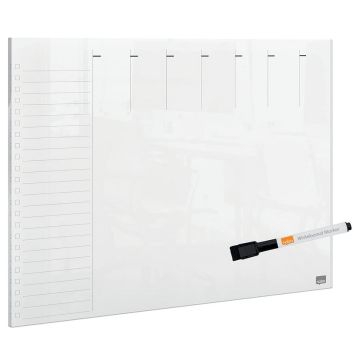 Tableau Planning Hebdomadaire - Blanc - A4 - 210 x 297 mm : NOBO image