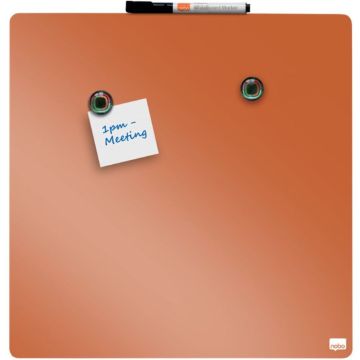 Tableau Mémo Magnétique Carré - Orange - 360 x 360 mm : NOBO image
