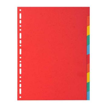 Jeu de 10 Intercalaires A4 en carte recyclée teintée - Assortiment EXACOMPTA