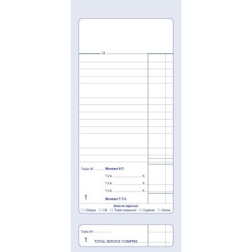 Bloc ADDITION Numéroté - Autocopiant Dupli Facture Restaurant ELVE 2200