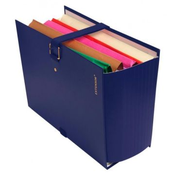 EXACOMPTA Extensor Balacron :  Chemises avec rabat à sangle - Bleu 22003E Fermé