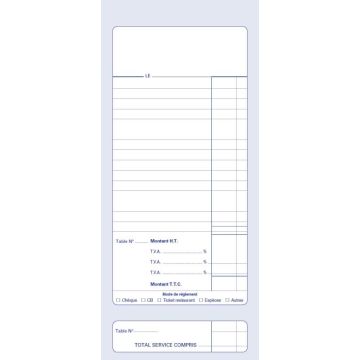 Bloc ADDITION non numéroté Autocopiant Dupli ELVE 2201 Restaurant