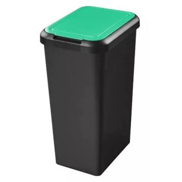 Photo Poubelle à pédale avec couvercle - 45 litres - Blanc/Jaune : HELIT H2402118