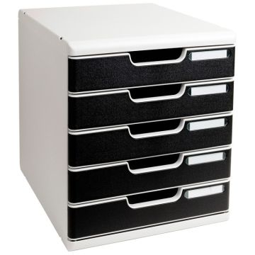 EXACOMPTA Module de rangement 5 tiroirs - Modulo - Gris/noir 301014D