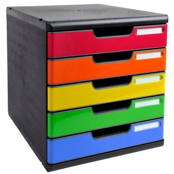 Module de rangement 5 tiroirs - Modulo A4 - Noir/Arlequin EXACOMPTA Iderama Image