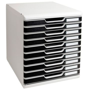 EXACOMPTA : Module de rangement 10 tiroirs A4 Modulo - Gris/noir