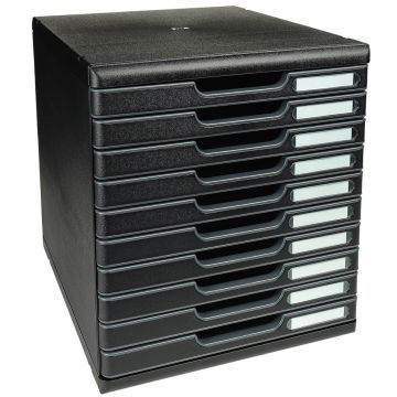 Module de rangement 10 tiroirs fermés - Modulo ECOBlack - Noir : EXACOMPTA image