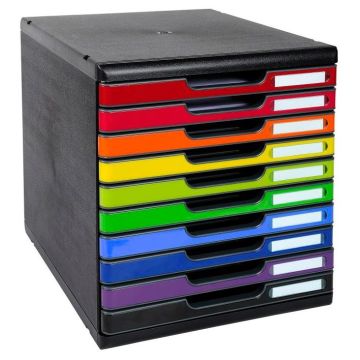 Module de rangement 10 tiroirs - Modulo A4 - Noir/Arlequin EXACOMPTA Iderama Image