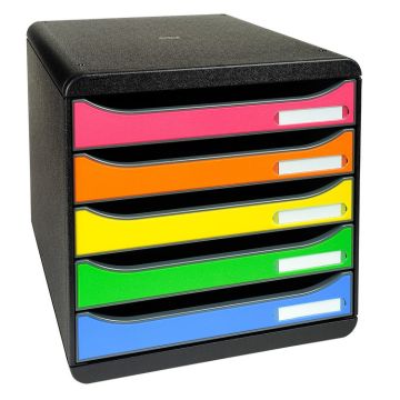 Boite de rangement 5 tiroirs Noir/Arlequin 309798D EXACOMPTA 